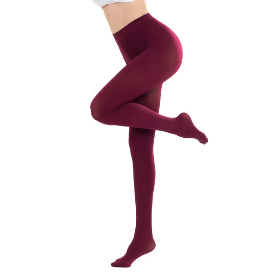 Kave Women 80D Soft Solid Color Semi Opaque Footed Tights High Waist Womens Tights 2024 Autumn Winter Plus Size Stocking Black