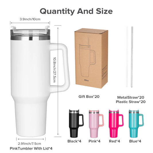 US in stock 40oz Large Capacity tumbler with removable handle termos cup insulated thermos bottle vacuum flasks travel coffe mug