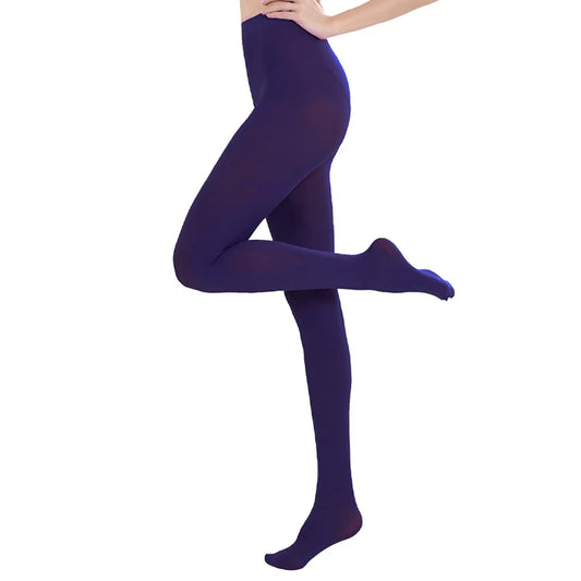 Kave Women 80D Soft Solid Color Semi Opaque Footed Tights High Waist Womens Tights 2024 Autumn Winter Plus Size Stocking Black