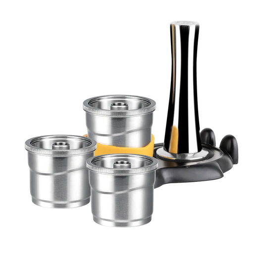 resuable coffee capsule filter for x7 illy y3 illy y5 coffee machine refillable stainless steel coffee pod with tamper & holder